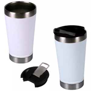 Copo Térmico Aço Inoxidavel com Tampa e Abridor de Garrafa 500ML - Branco