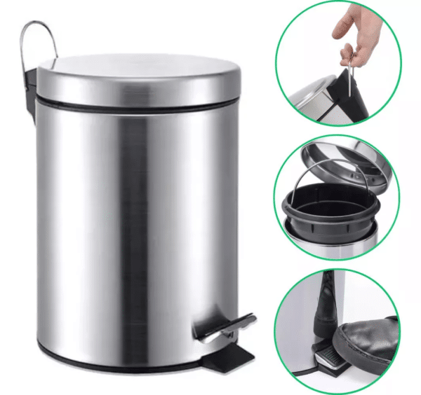 Lixeira inox com pedal