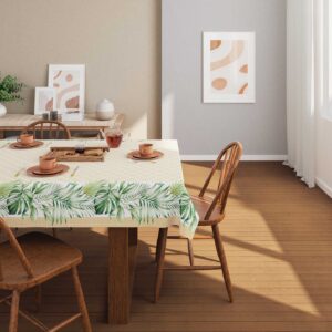 Toalha de Mesa 6 Lugares POP Retangular Estampada Palmas 1,40m x 2,10m