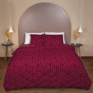 Edredom 100% Poliéster  Estampado Harmonia 1,40m x 2,10m - Solteiro - Vinho