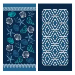 Toalha de Banho Aveludada Estampada Búzios 0,75cm x 1,50m