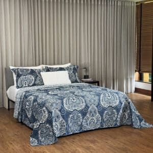 Cobre-leito Dupla Face Solteiro Estampado- 1,60m x 2,20m - 2 peças - 03