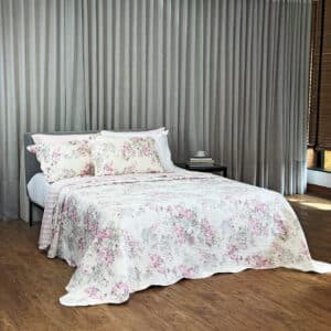 Cobre-leito Dupla Face Solteiro Estampado- 1,60m x 2,20m - 2 peças - 06