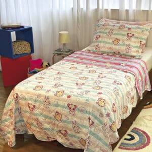 Cobre-leito Dupla Face Solteiro Estampado Kids - 1,60m x 2,20m - Miau