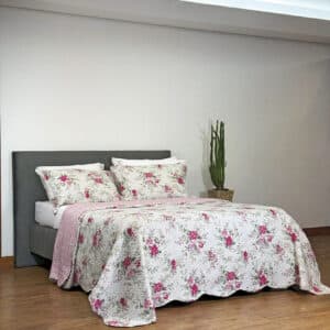 Cobre-leito Dupla Face Solteiro Estampado Valentina - 1,60m x 2,20m - 2 peças