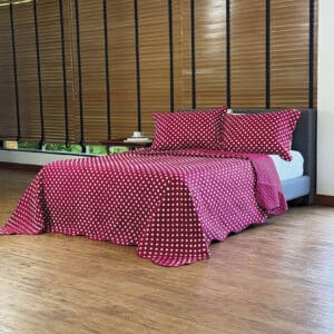 Cobreleito Dupla Face Estampado POÁ Super King 2,80m x 3,00m - 3 peças - Vinho