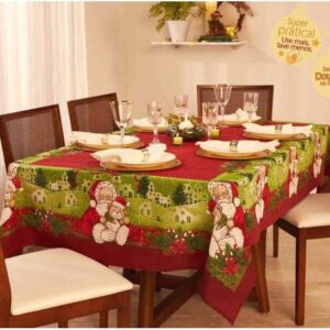 Toalha de Mesa 6 Lugares POP Retangular Natal 1,40m x 2,20