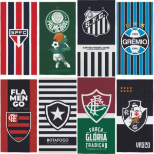 Toalha Aveludada Times de Futebol 70cm x 1,40m
