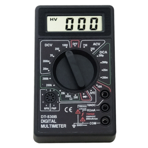 Multímetro DT-830 Portátil Digital Profissional  Bateria 9V Com Precisão e Versatilidade - Preto