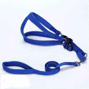 Coleira Peitoral Para Cães Nylon - Azul, 4x120cm