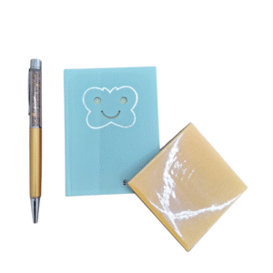 Kit Mini Caderno Bloco De Nota E Caneta - Azul
