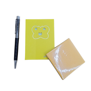 Kit Mini Caderno Bloco De Nota E Caneta - Amarelo