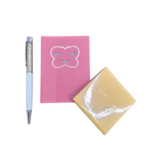 Kit Mini Caderno Bloco De Nota E Caneta - Rosa