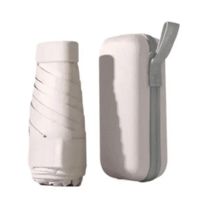 Mini Guarda Chuva Sombrinha de Bolso c/ Estojo - Palha