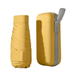 Mini Guarda Chuva Sombrinha de Bolso c/ Estojo - Amarelo