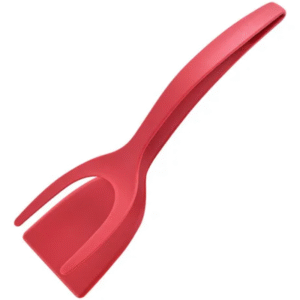 Espátula E Pinça Pegador De Ovo Carne Pizza Hambúrguer Frita - Vermelho
