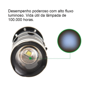 Lanterna Tática Super Potente Led com Zoom Longo Alcance para Trilhas Sitio Fazenda Vigilante