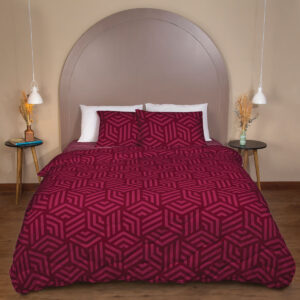 Edredon 100% Poliéster  Estampado Harmonia 1,40m x 2,10m - Solteiro - Vinho
