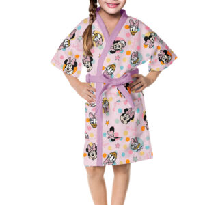Roupão Felpudo Quimono Estampado Minnie kids