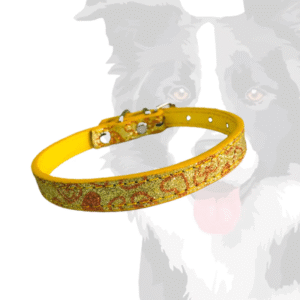 Coleira Tipo Colar para Cães - Amarelo