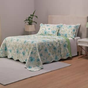 Cobreleito Queen Estampado Ilhabela 2,40m x 2,60m - 3 peças