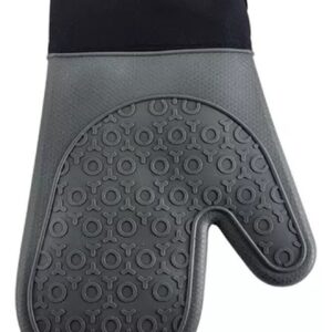 Luva Forno Fogão Térmica Silicone Cozinha Manga Curta - Cinza