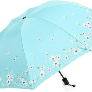 Guarda Chuva Sombrinha Flores - Preto/Verde