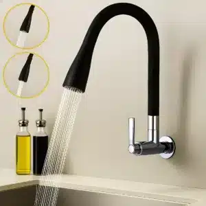 Torneira Cozinha Gourmet 2 Jatos Parede Flexível  Base Em  ABS