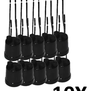 Kit 10 Soquetes Com Rabicho Bocal Porta Lâmpada E27 Cor Preto