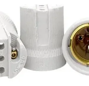 Kit 7 Soquetes E27 Porcelana Resistente Alto Calor