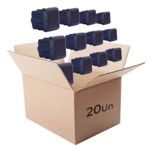 Ponteira Interna Quadrada 20 X 20 Pé Cadeira Mesa - 20 Pçs
