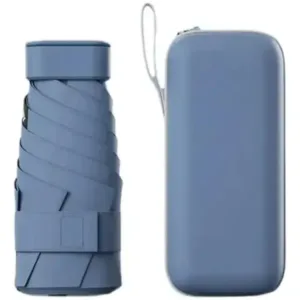Mini Guarda Chuva Sombrinha de Bolso c/ Estojo - Azul Marinho