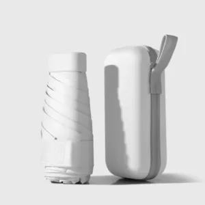 Mini Guarda Chuva Sombrinha de Bolso c/ Estojo - Branco