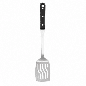 Utensílios De Cozinha De Aço Inoxidável Com Cabo Preto - Espatula Aberta